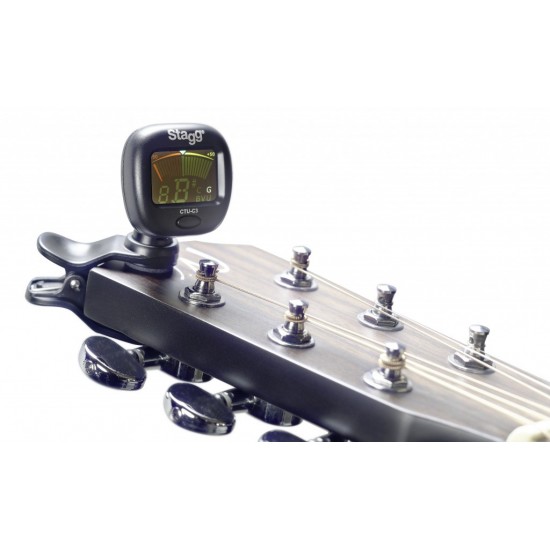 Black automatic chromatic clip-on tuner Stagg CTU-C3