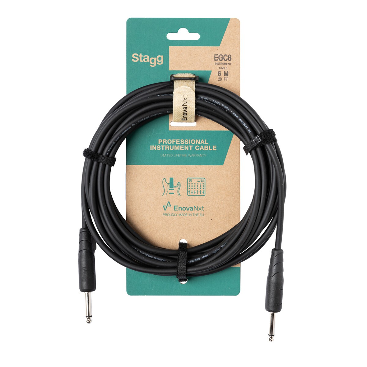 Ģitāras Instrumentu vads jack-jack 6m EGC6 Stagg kabelis True Mold tehnoloģija