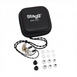 Ausīs ievietojamie in-ear monitora austiņas SPM-PRO BK Stagg ar augstākās kvalitātes hibrīdpārveidotājiem