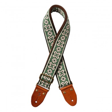 Ģitāras siksna 82-141 cm no austa neilona SWO-TIA-GREEN Stagg 