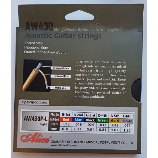 Set of strings for acoustic guitar Alice AW430P-L