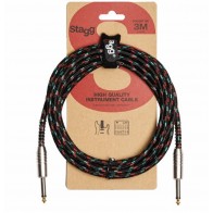Ģitāras Instrumentu vads jack-jack 3m SGC3VT BK Stagg kabelis