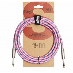 Ģitāras Instrumentu vads jack-jack 3m SGC3VT PK Stagg kabelis