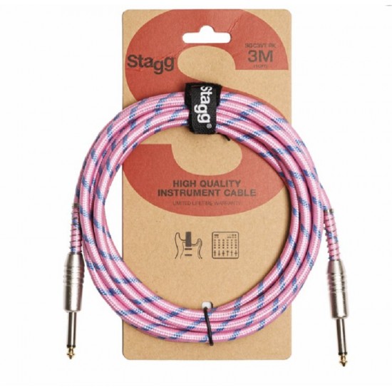Ģitāras Instrumentu vads jack-jack 3m SGC3VT PK Stagg kabelis