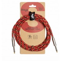 Ģitāras Instrumentu vads jack-jack 3m SGC3VT RD Stagg kabelis