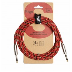 Ģitāras Instrumentu vads jack-jack 3m SGC3VT RD Stagg kabelis