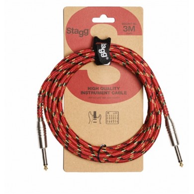 Ģitāras Instrumentu vads jack-jack 3m SGC3VT RD Stagg kabelis