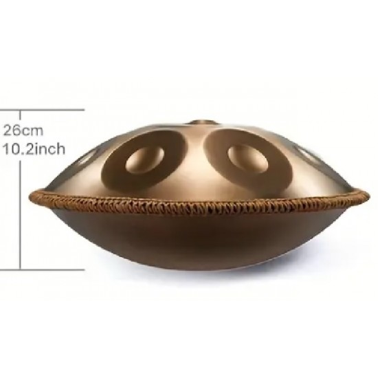 Steel Handpan Drum 56cm (22"), 9 Notes, D-moll Tone with Drumsticks, Bag and Stand