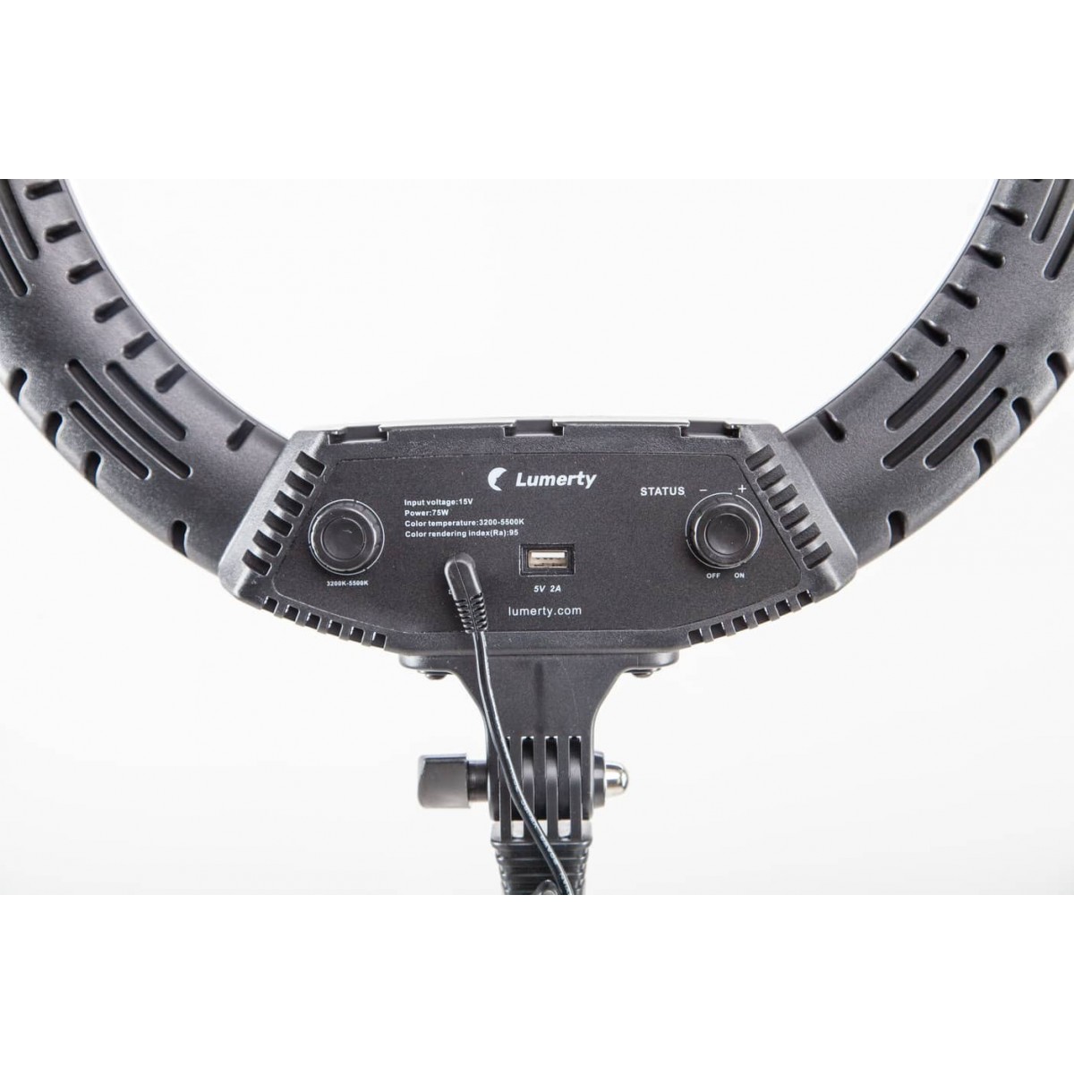 Gredzena spuldze 45 cm, 75W Led Ring Light RL-18-LED tripod stand up to 1.8m, USB