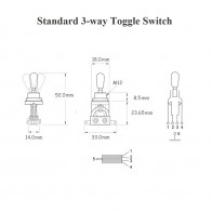 Pārslēdzējs Slēdzis H160 BK-BK 3-way Toggle switch