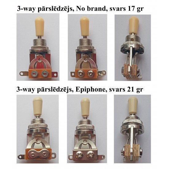 Pārslēdzējs Slēdzis 3-way H160 CR-BK Epiphone Toggle switch 
