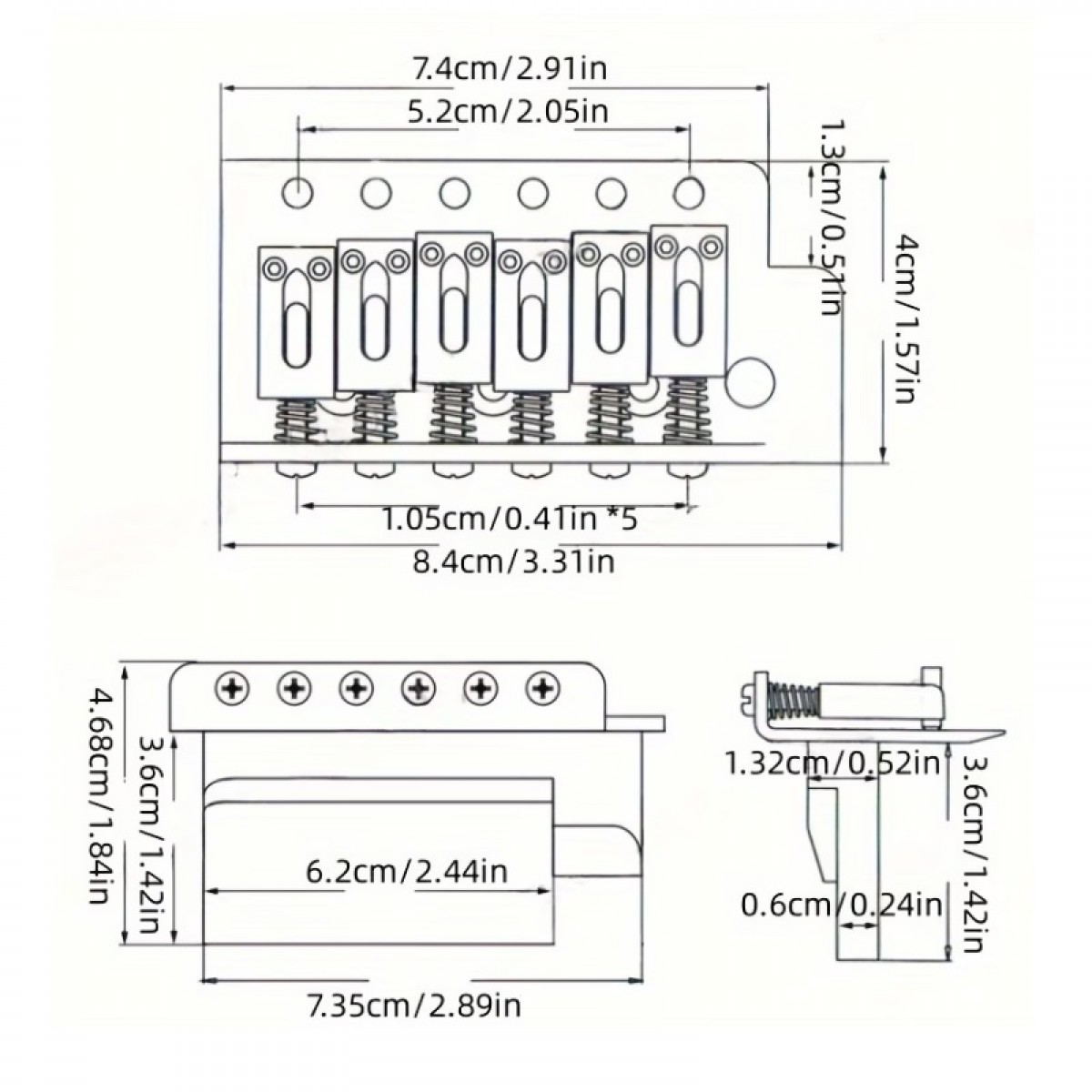 Elektriskās ģitāras Tremolo Bridge SP-BRST-CH2
