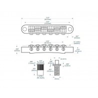 Elektriskās ģitāras rullīšu tiltiņš Tune-o-matic bridge SP-BRLP-ROLL