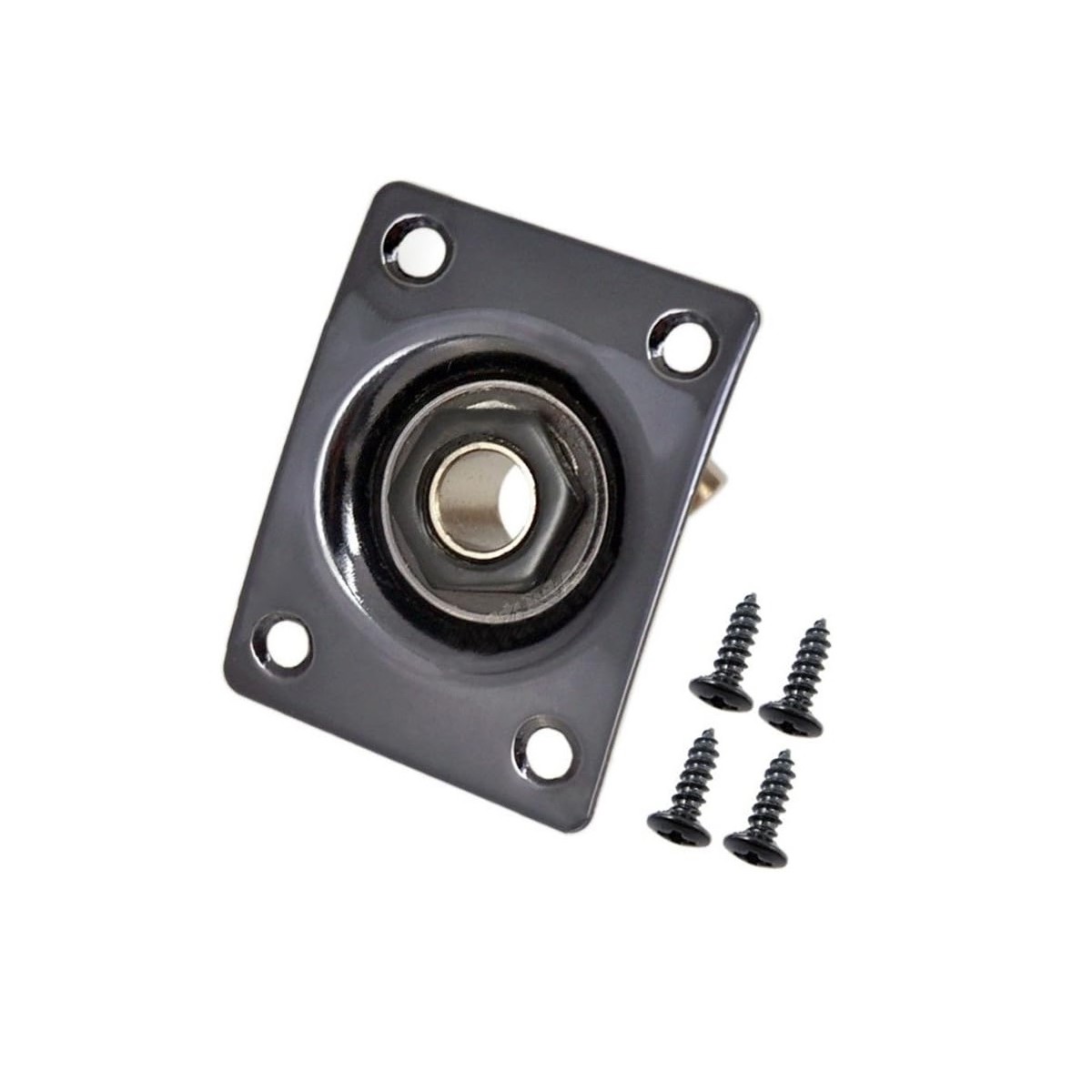 Ligzdas plāksne ar skrūvem stīgu instrumentiem Jack Plate F47 jack BK