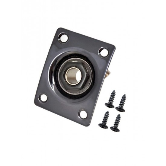 Ligzdas plāksne ar skrūvem stīgu instrumentiem Jack Plate F47 jack BK