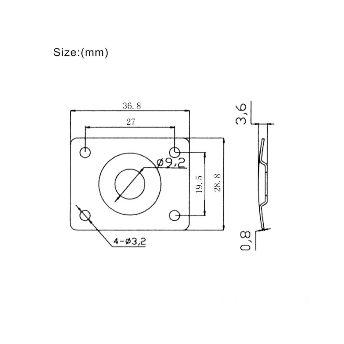 Ligzdas plāksne ar skrūvem stīgu instrumentiem Jack Plate F47 jack CR
