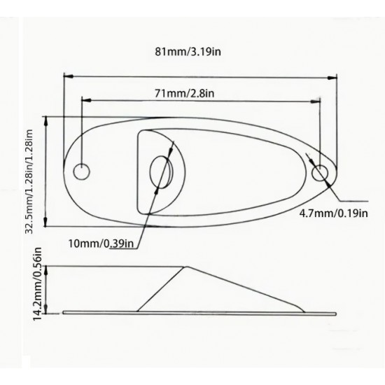 Boat Style plāksne ar skrūvem stīgu instrumentiem F51 BK Jack socket plate