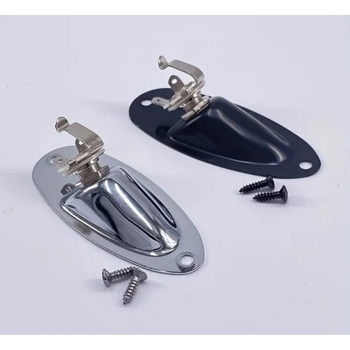 Boat Style plāksne ar skrūvem stīgu instrumentiem F51 BK Jack socket plate