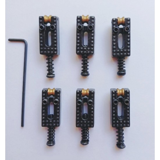Guitar bridge saddle F63R BK(set)