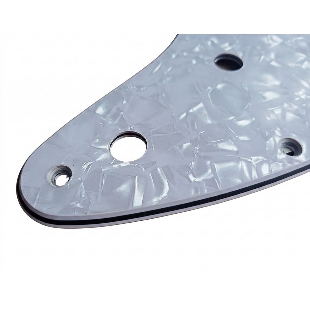 Dekoratīvais aizsargelements ģitārai, guitar pickguard plate cover SP-PKEL-STWHP Stratocaster modelis white pearl, 3 slāņu