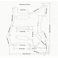 Dekoratīvais aizsargelements ģitārai, guitar pickguard plate cover SP-PKEL-STGR Stratocaster modelis gaiši zaļšб 3 slāņu