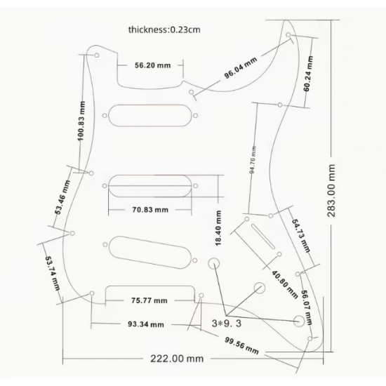 Dekoratīvais aizsargelements ģitārai, guitar pickguard plate cover SP-PKEL-STGR Stratocaster modelis gaiši zaļšб 3 slāņu