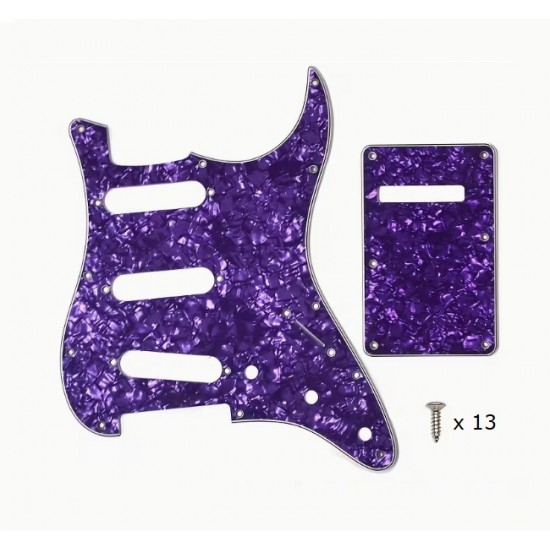 Dekoratīvais aizsargelements ģitārai, guitar pickguard plate cover SP-PKEL-STPR Stratocaster modelis violets, 3 slāņu
