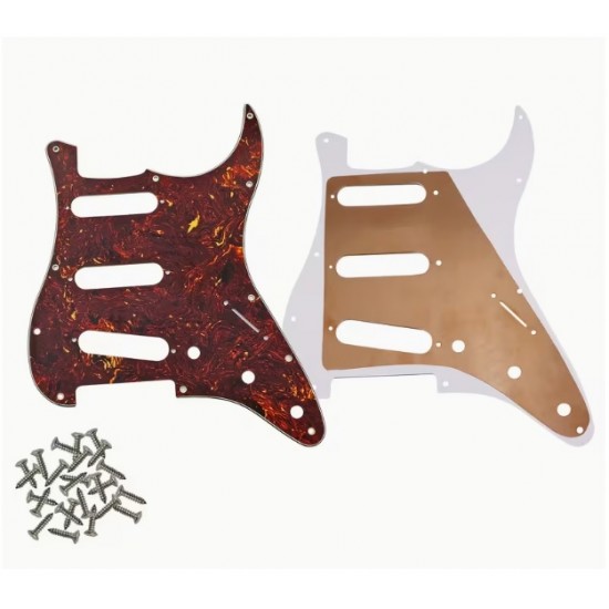 Dekoratīvais aizsargelements ģitārai, guitar pickguard plate cover SP-PKEL-STTO Stratocaster modelis tortoise, 3 slāņu