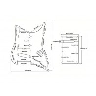 Dekoratīvais aizsargelements ģitārai, guitar pickguard plate cover SP-PKEL-STWHP Stratocaster modelis white pearl, 3 slāņu