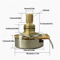 Guitar potentiometer logarithmic H81 VOLUME 24-16SL-B250K