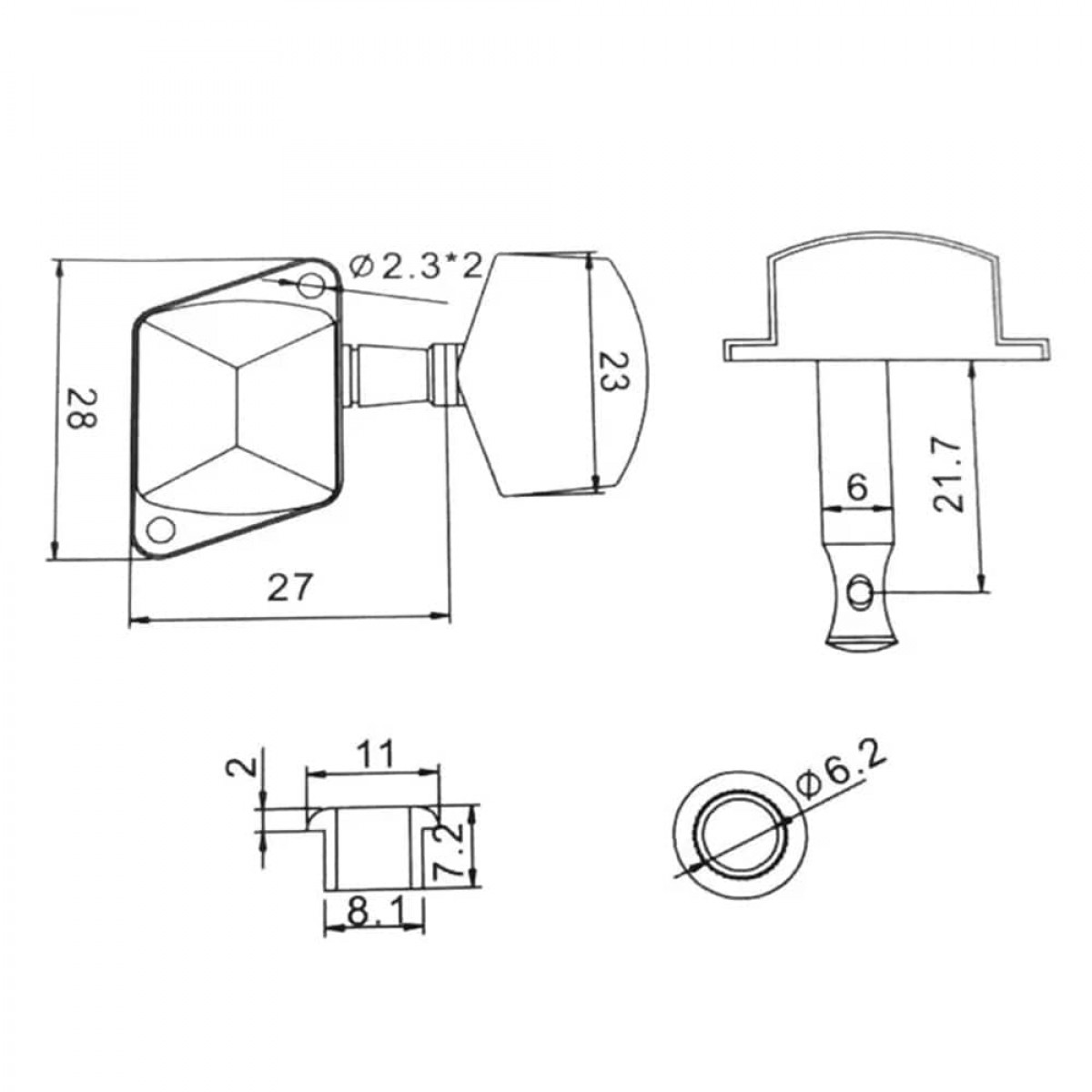 Ģitāras stīgu novilcēji spriegotāji 3R+3L J-21 CR