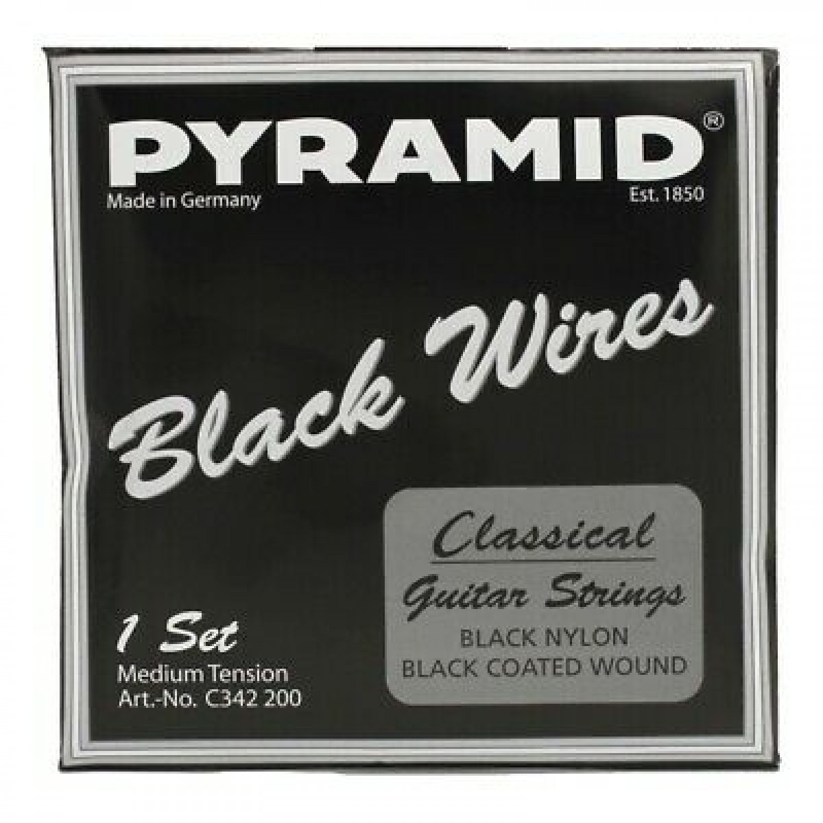 Klasiskās ģitāras stīgas Pyramid Black Wires (Vācija)
