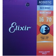 Akustiskās bariton ģitāras stīgas 11306 Elixir 16-70 Bronze 80/20 (ASV)