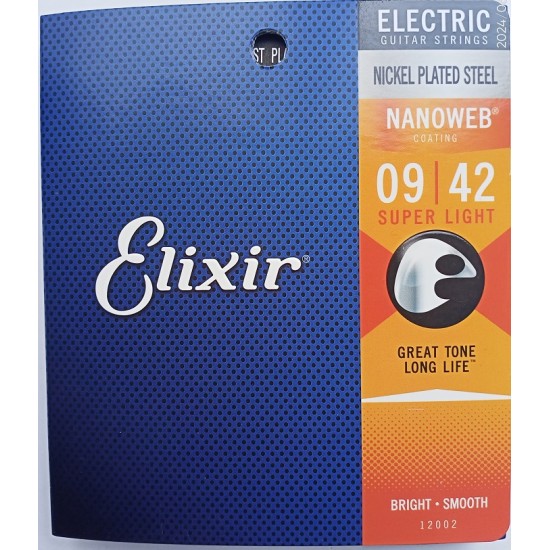 Set of strings for electric guitar 12002 Elixir 09-42 Nanoweb (ASV)
