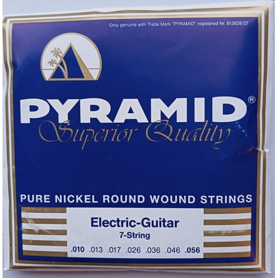Set of strings for 7-string electric guitar Pyramid 10-56 Nickel round