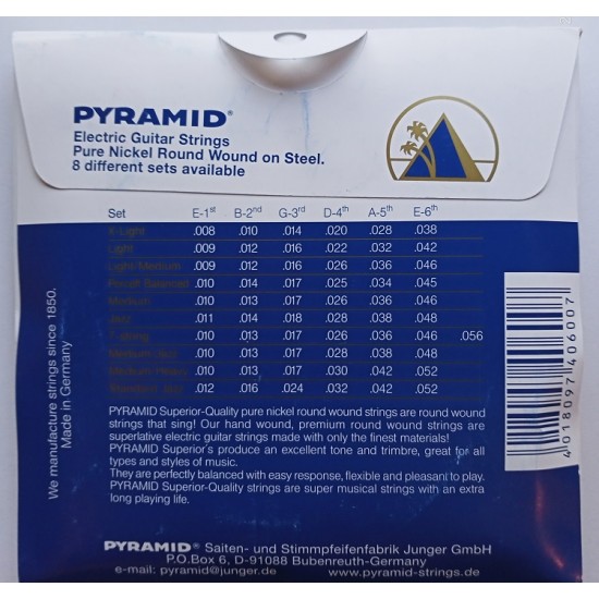 Set of strings for electric guitar Jazz Pyramid 12-52 Nickel round