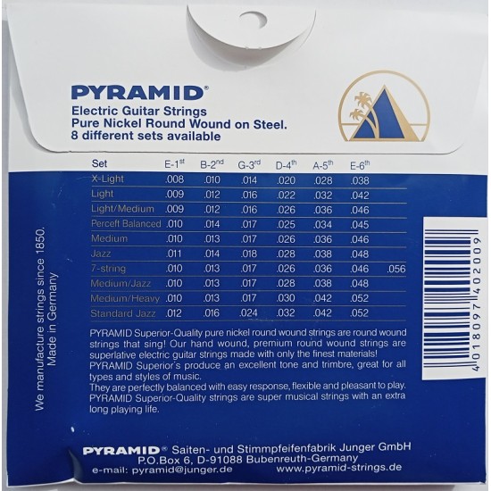 Set of strings for 7-string electric guitar Pyramid 10-56 Nickel round