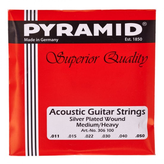 Set of strings for acoustic guitar Pyramid 11-50 Silver