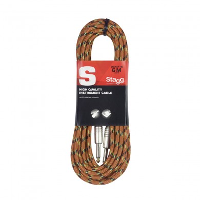Ģitāras vads jack-jack 6m SGC6VT OR Stagg instrumentu kabelis