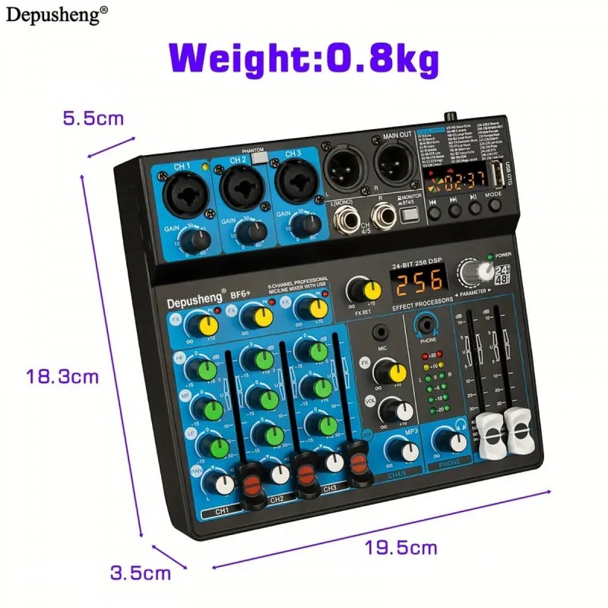Mikserpultis Depusheng SMIX BF6+