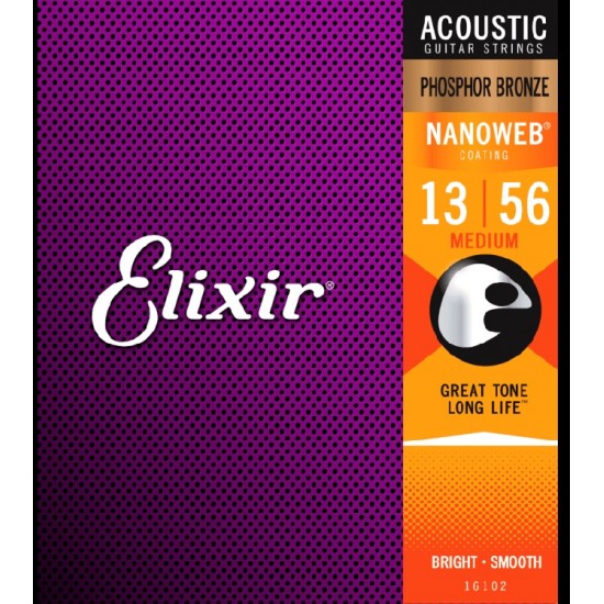 Set of strings for acoustic guitar 16102 Elixir 13-56 Phosphor Bronze(ASV)