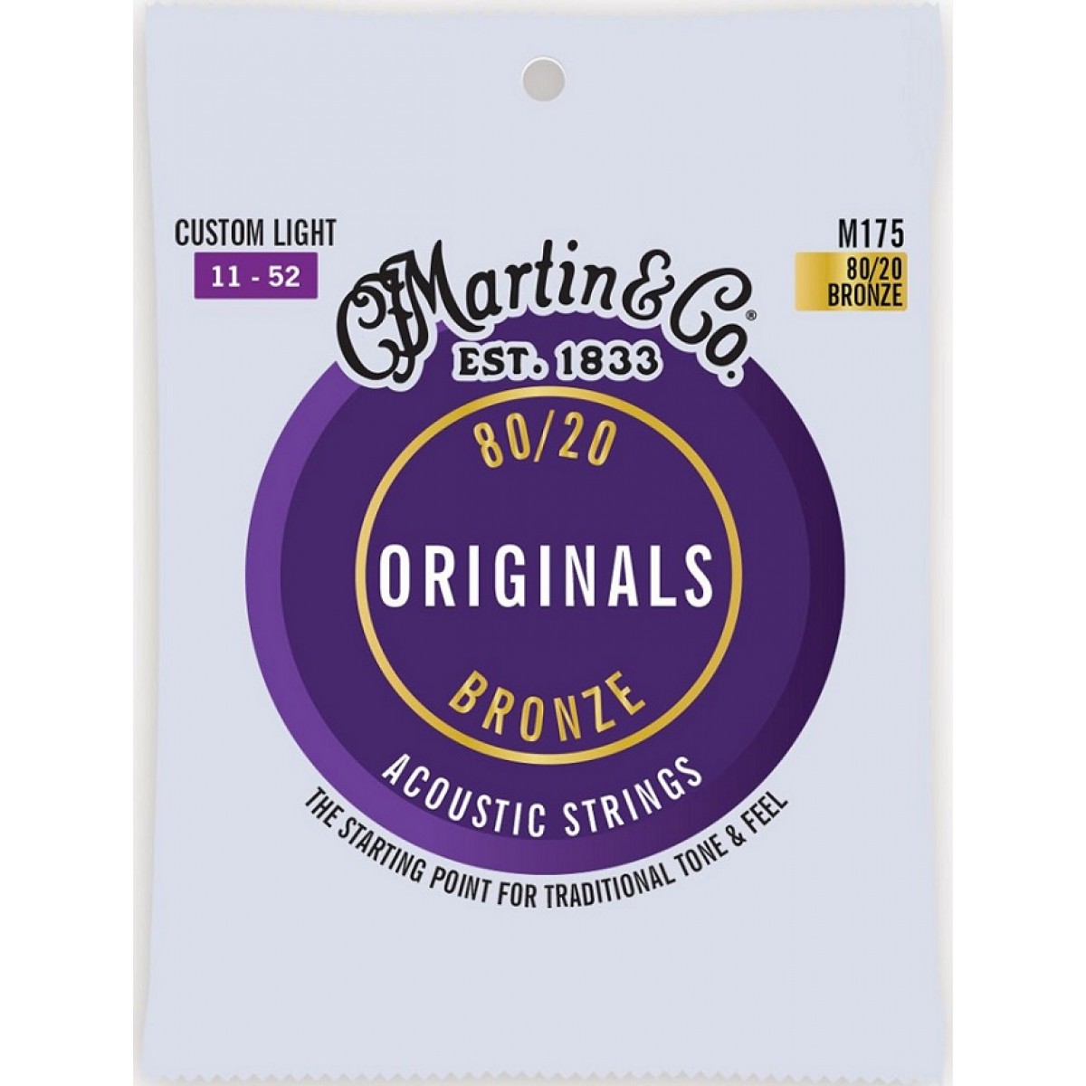 Akustiskās ģitāras stīgas Martin M175 (11-52) Bronze 80/20