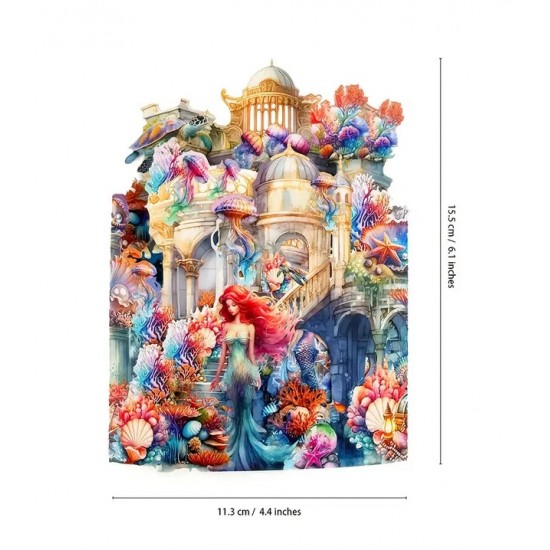 Postcard with 3D effect birthday greetings Mermaid