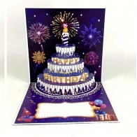 Atklātne ar 3D efektu apsveikums dzimšanas dienā Torte 1