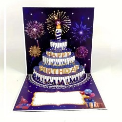 Atklātne ar 3D efektu apsveikums dzimšanas dienā Torte 1