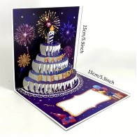 Atklātne ar 3D efektu apsveikums dzimšanas dienā Torte 1