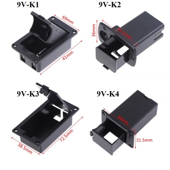 Case 9V-K1 for Krona 9V battery