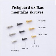 Pickguard uzlīkas montāžas skrūve M3x12 NI diametrs 5 mm Pickguard Screw