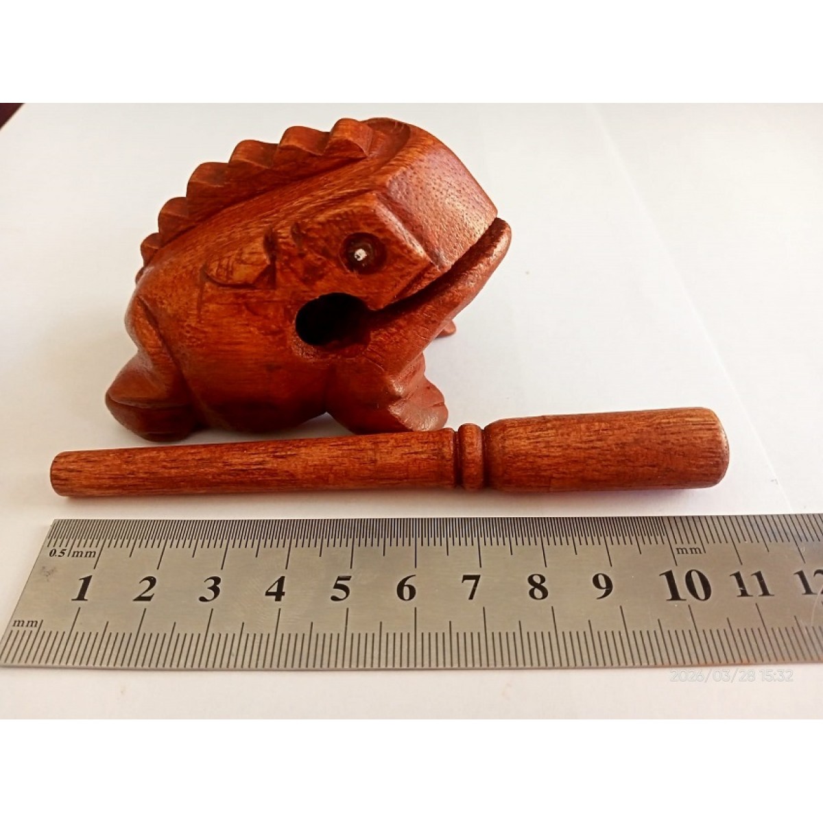 Koka varde 7.5 cm, guiro perkusijas instruments, skaņas bloks, toņu bloks, mūzikas instruments