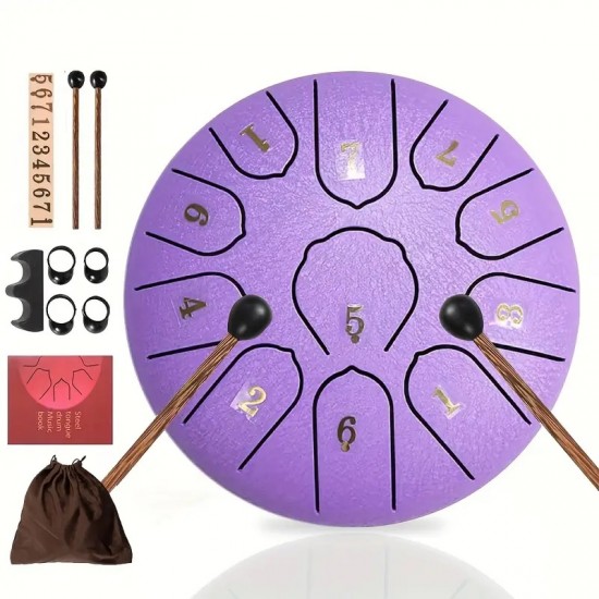 Tongue Drum 6" (15cm)  11 notes Purple